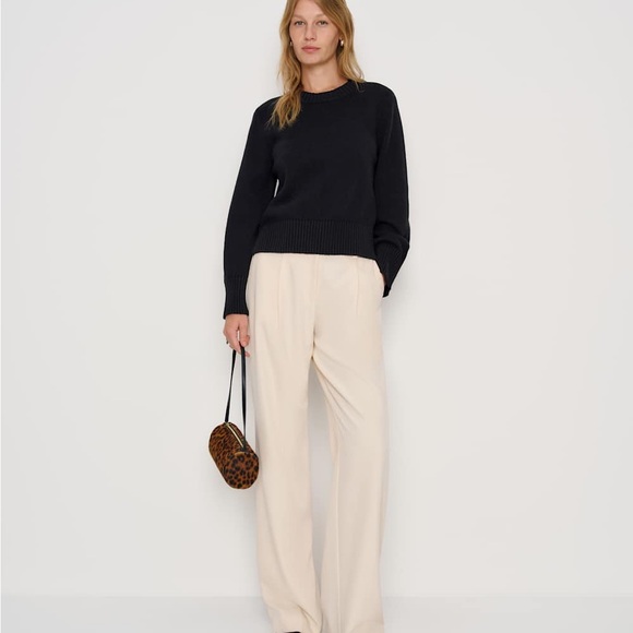 Reformation Orianne Cashmere Blend Cropped Crew Sweater - Picture 4 of 4